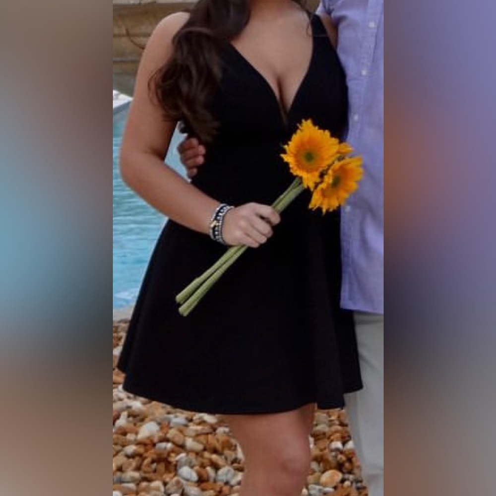 Lulus Black Strappy Skater Mini Dress